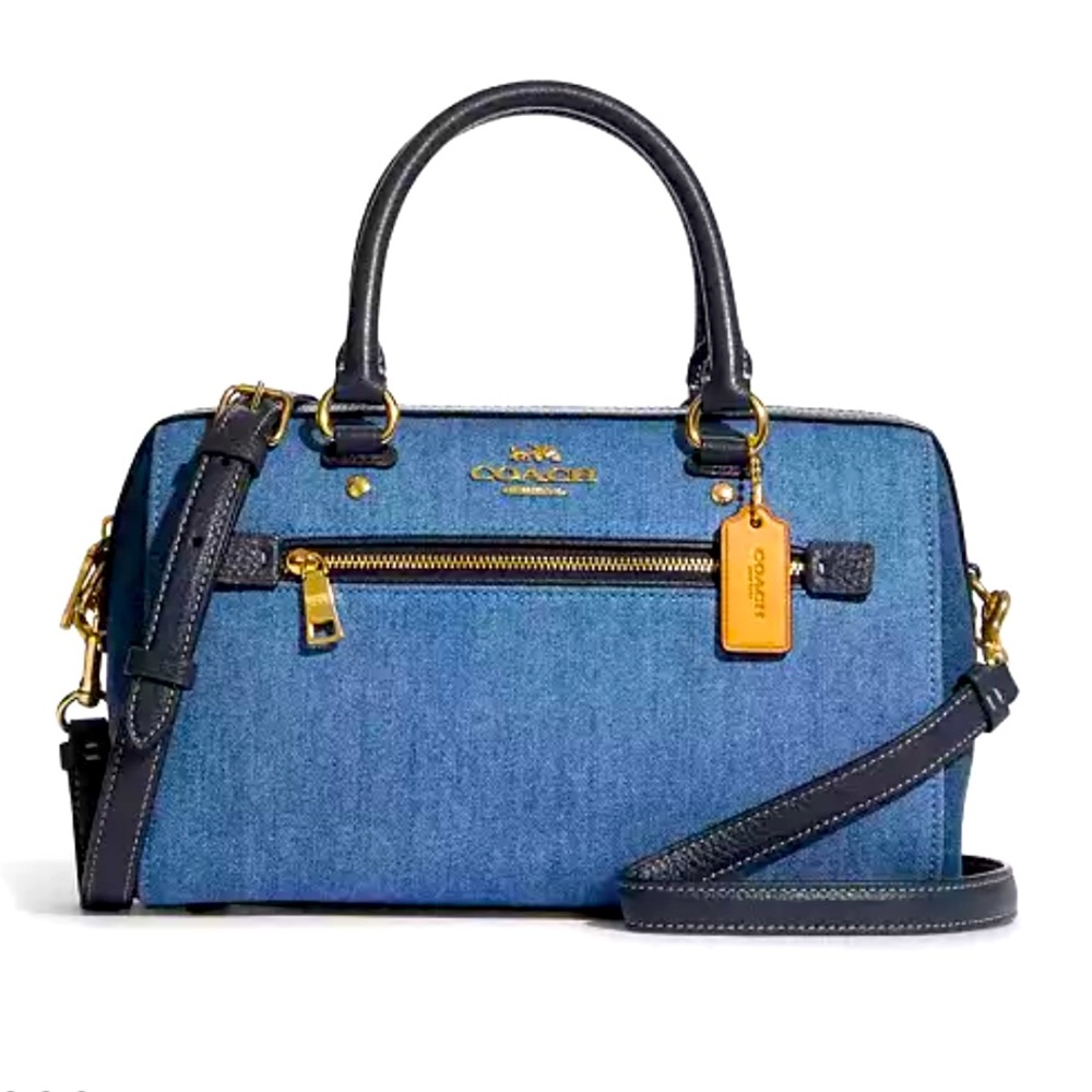 Coach Blue and Black Handbag